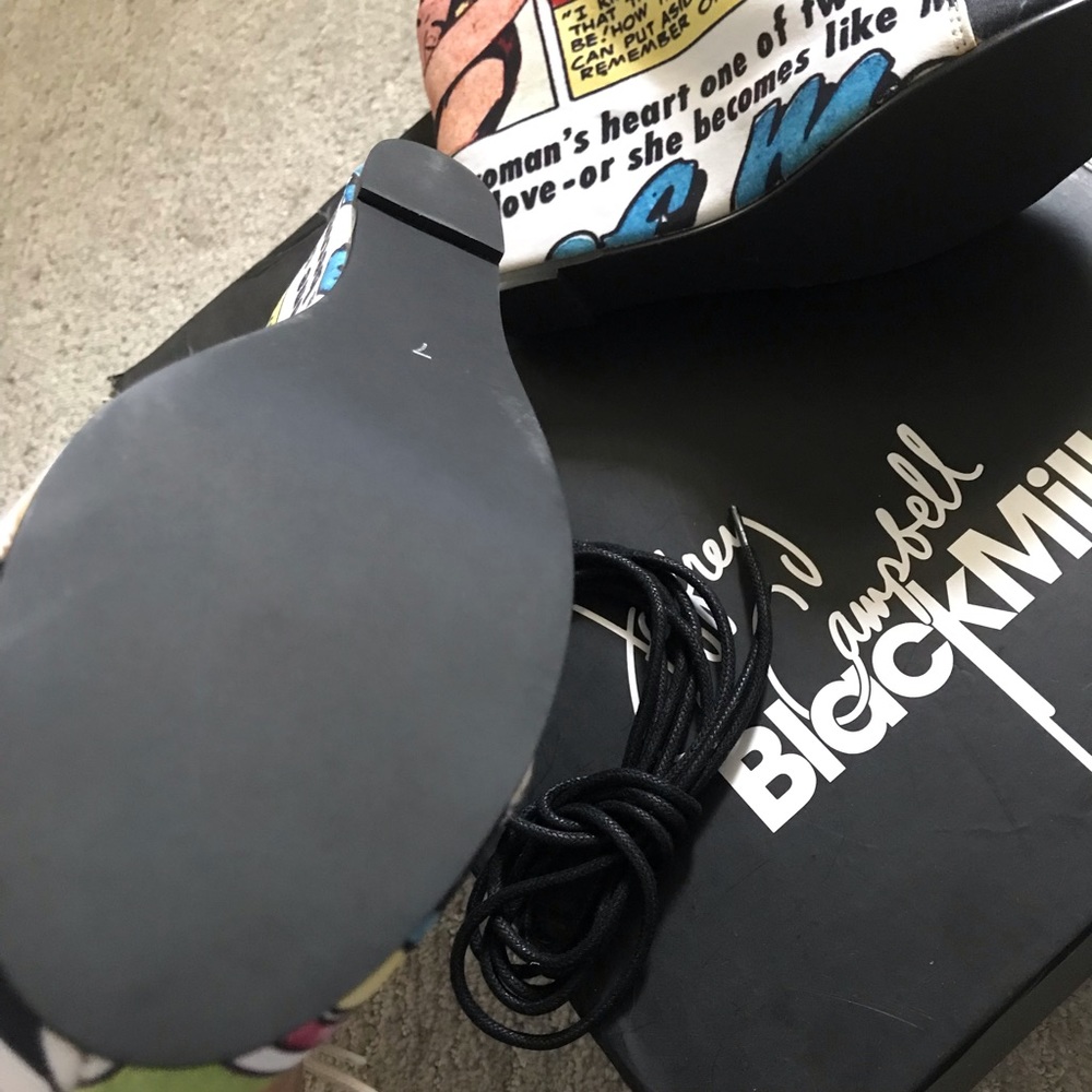 BNIB Jeffrey Campbell x Black Milk ‘Sick of Men’ 99 Tie Lace-Up Wedges / Size 7 - Picture 6 of 12